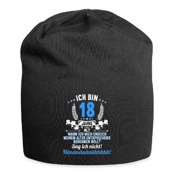 Ich bin 18 Jahre alt 18 Geburtstag - Jersey-Beanie - Schwarz - Vorne