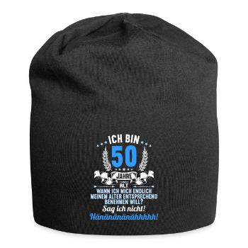 Ich bin 50 Jahre alt 50 Geburtstag - Jersey-Beanie - Schwarz - Vorne