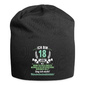 Ich bin 18 Jahre alt 18 Geburtstag - Jersey-Beanie - Schwarz - Vorne