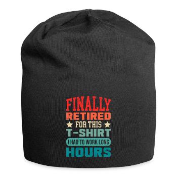 Endlich Rente Arbeitskollege Ruhestand - Jersey-Beanie - Schwarz - Vorne