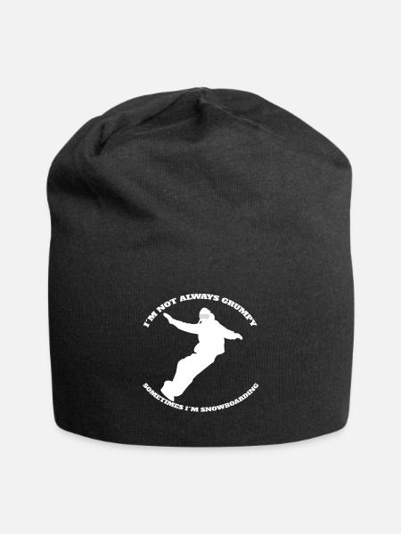 Snowboard Wintersport Spruch Snowboardfahrer - Jersey-Beanie - Schwarz