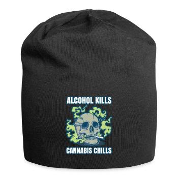 L’alcool tue les frissons du cannabis Fumer de l’herbe Pothead - Bonnet en jersey - noir - Devant
