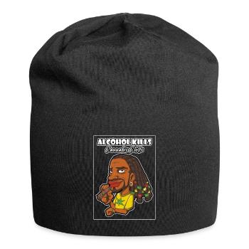 Alcohol Kills Cannabis Chills Weed Smoking Pothead - Jersey-Beanie - Schwarz - Vorne