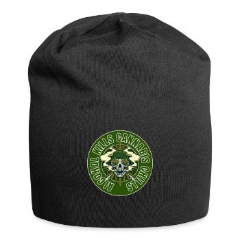 Alcohol Kills Cannabis Chills Weed Smoking Pothead - Jersey-Beanie - Schwarz - Vorne