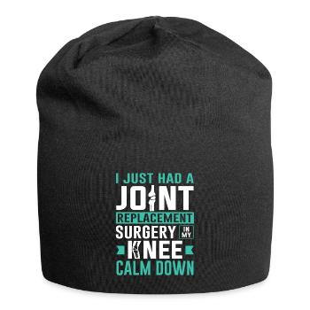 Kniechirurgie Gelenkersatz Rurgerie in meinem Knie - Jersey-Beanie - Schwarz - Vorne