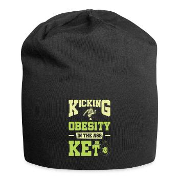 Keto-Diät Ketogene Ernährung Diätassistent - Jersey-Beanie - Schwarz - Vorne