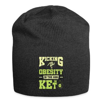 Keto-Diät Ketogene Ernährung Diätassistent - Jersey-Beanie - Anthrazit - Vorne