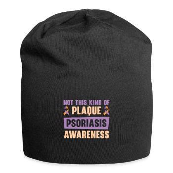 Psoriasis Warrior Plaque Lavendel Orange Ribbon - Jersey-Beanie - Schwarz - Vorne