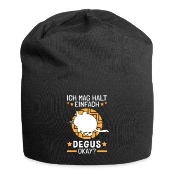Ich mag einfach Degus Nagetier Chile Degu - Jersey-Beanie - Schwarz - Vorne