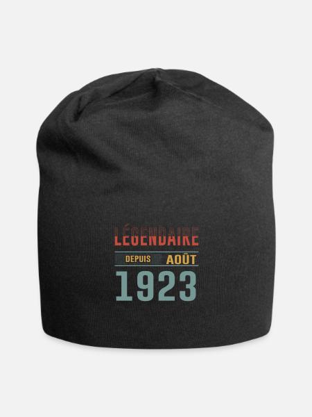 Légendaire Depuis Août 1923 Anniversaire Cadeau - Bonnet en jersey - noir