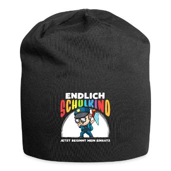 Schulkind Einschulung Polizei - Jersey-Beanie - Schwarz - Vorne
