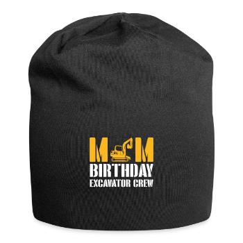 Mom Birthday Excavator Crew Shirt Gift - Jersey Beanie - black - Front