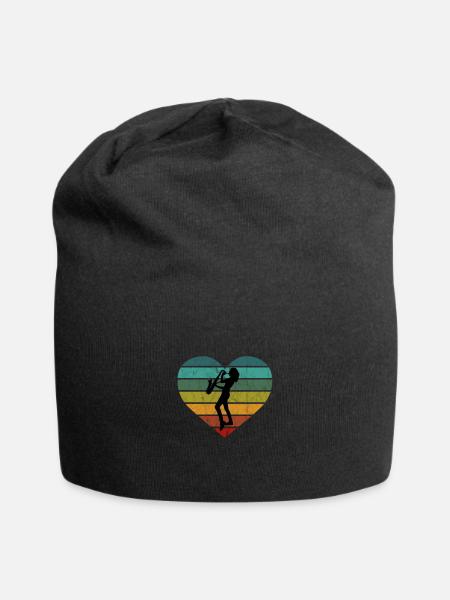Ich liebe Saxophon und Saxophonistin - Jersey-Beanie - Schwarz