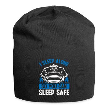 Quart de nuit Policier Épouse Fille Policier - Bonnet en jersey - noir - Devant