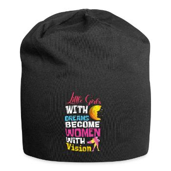 Girl With Dream Feminism Rights Women Equality - Jersey Beanie - black - Front
