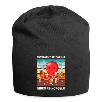 Entspannt achtarmig einen reinorgeln Bier - Jersey-Beanie - Schwarz - Vorne