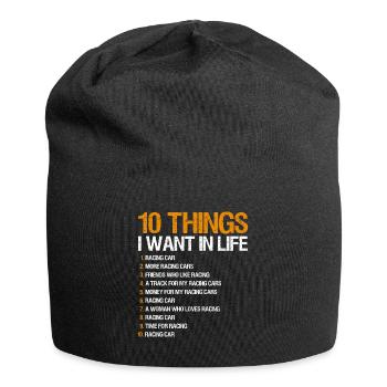 Racing Motorsport Spruch - Jersey-Beanie - Schwarz - Vorne