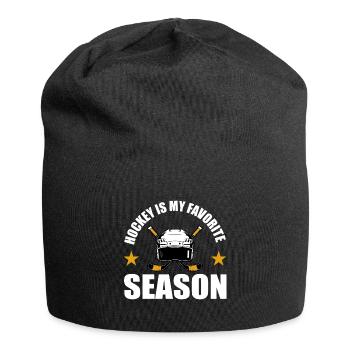 Le hockey est ma saison préférée rétro - Bonnet en jersey - noir - Devant