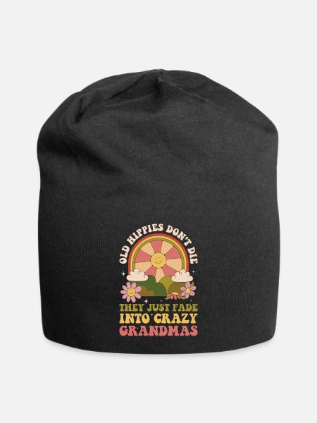 Les vieux hippies ne sont pas le cadeau hippie - Bonnet en jersey - noir