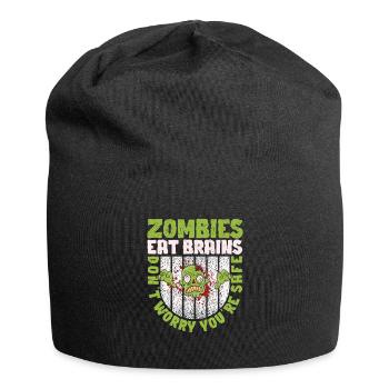 Halloween Zombie Zombies Eat Brains None - Jersey Beanie - black - Front