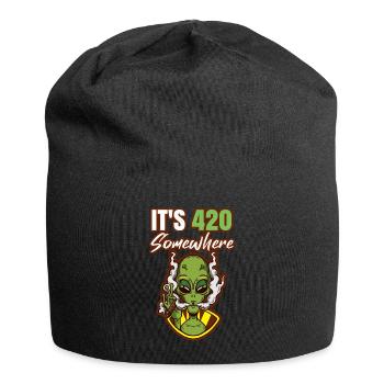 C’est 420 Somewhere Cannabis Weed Smoking THC Ganja - Bonnet en jersey - noir - Devant