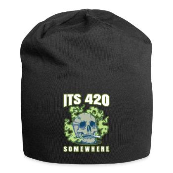 C’est 420 Somewhere Cannabis Weed Smoking THC Ganja - Bonnet en jersey - noir - Devant