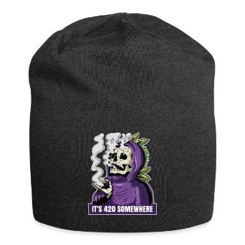 C’est 420 Somewhere Cannabis Weed Smoking THC Ganja - Bonnet en jersey - charbon - Devant