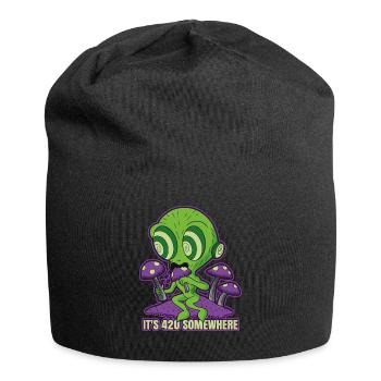 It's 420 Somewhere Cannabis Weed Smoking THC Ganja - Jersey-Beanie - Schwarz - Vorne