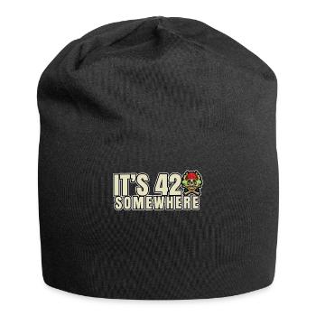 C’est 420 Somewhere Cannabis Weed Smoking THC Ganja - Bonnet en jersey - noir - Devant