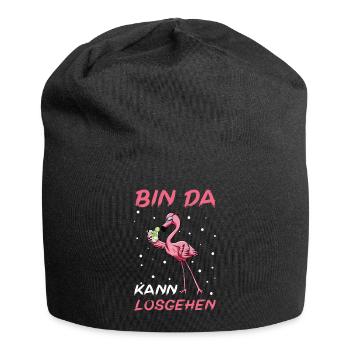 Flamingo Junggesellenabschied Frauen jga Saufen - Jersey-Beanie - Schwarz - Vorne