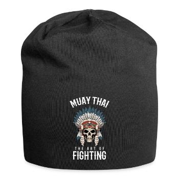 Traditionelle Muay Thai Skelett-Kriegshaube - - Jersey-Beanie - Schwarz - Vorne