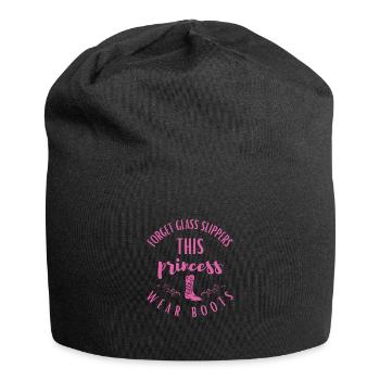 Princess Cowboy Boots Western Funny - Jersey Beanie - black - Front