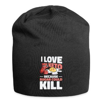 Keto-Diät Ketogene Ernährung Ernährungsberaterin - Jersey-Beanie - Schwarz - Vorne