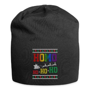 LGBT Rainbow Gay Pride Homo Lesbian Gay - Jersey Beanie - black - Front