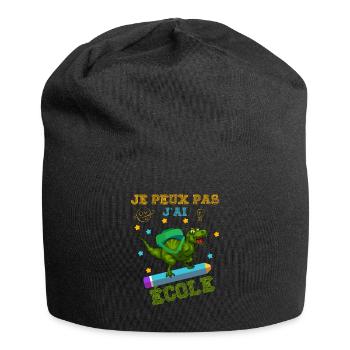 je peux pas j'ai école rentrée scolaire - Bonnet en jersey - noir - Devant