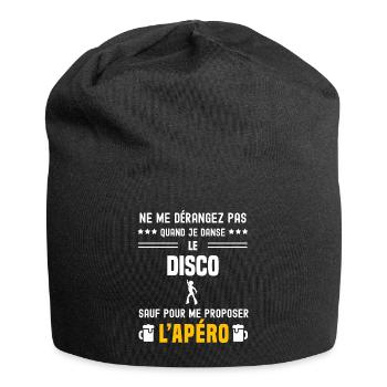 disco ne dérangez pas sauf apéro - Bonnet en jersey - noir - Devant