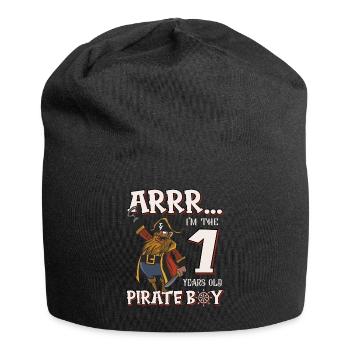 Pirate Boy 1 an pirate 1er anniversaire - Bonnet en jersey - noir - Devant