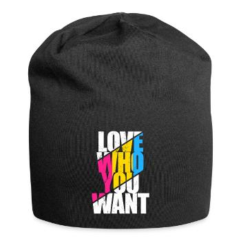 LGBT Rainbow Gay Pride Homo Lesbian Gay - Jersey Beanie - black - Front