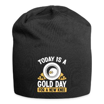 Gold Knee Injury Surgery Replacement Panner - Jersey-Beanie - Schwarz - Vorne