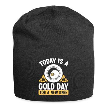 Gold Knee Injury Surgery Replacement Panner - Jersey Beanie - charcoal grey - Front