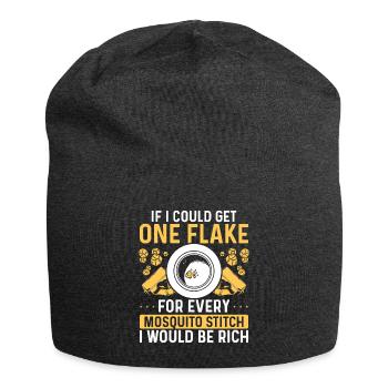 Gold Panner Mosquito Stiches Prospector Miner - Jersey Beanie - charcoal grey - Front