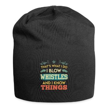 Schiedsrichter Pfeife pfeifen & Dinge wissen - Jersey-Beanie - Schwarz - Vorne