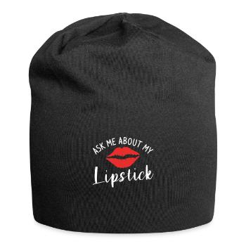 Ask Me About My Lipstick Makeup Artist - Jersey-Beanie - Schwarz - Vorne