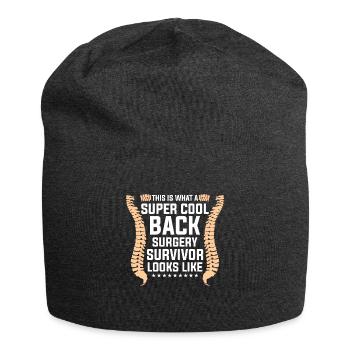 This Is What A Super Cool Back Surgery Survivor - Jersey-Beanie - Anthrazit - Vorne