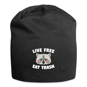 Live Free Eat Trash Raccoons Raccoon Lover - Jersey Beanie - black - Front