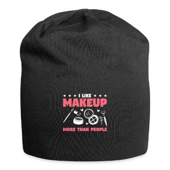 I Like Makeup More Than People Makeup Artist - Jersey-Beanie - Schwarz - Vorne