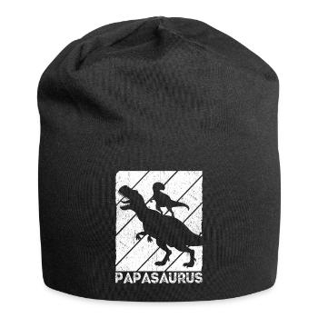 Papasaurus Vater Tag Dinosaurier Papa Saurus Gesch - Jersey-Beanie - Schwarz - Vorne