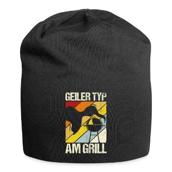 Geiler Typ am Grill | BBQ Grillen Grillmeister Gri - Jersey-Beanie - Schwarz - Vorne
