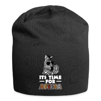 Zebra Tshirt in Afrika Pferd Safari - Jersey-Beanie - Schwarz - Vorne