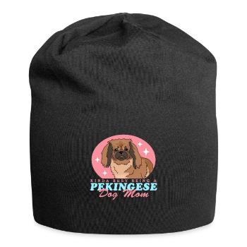 Pekingese Mom | Pekinese Dog Owner Gift - Jersey Beanie - black - Front